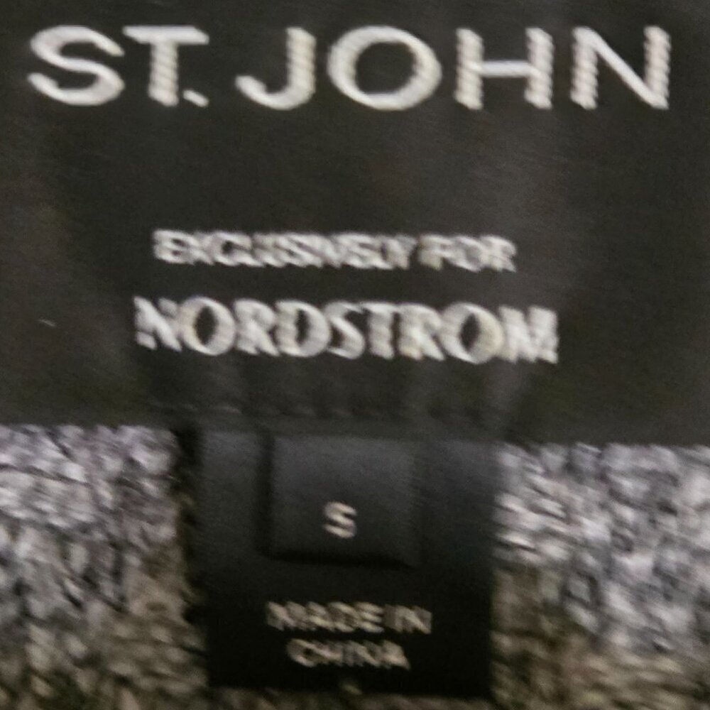 St. John Exclusively For Nordstrom Wool Blend Leather Trim Tunic Sweater Size S - Picture 5 of 6